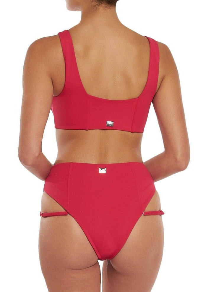 Cannes High-waist Swim Bottom | Spanish Crimson